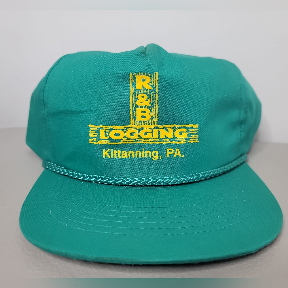 Vintage R&B Logging Kittanning PA Snapback Hat Rope Green